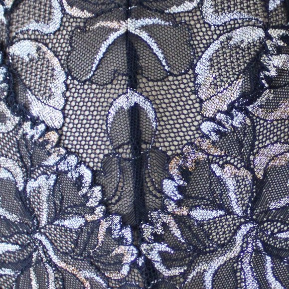 NWOT La Senza Teddy Gold Silver Floral Black Padded Underwire XS Sheer T68 - Picture 7 of 8